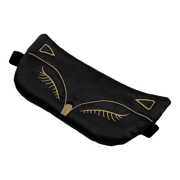 Unique Bargains 1 Pc Black Cartoon Style Sleep Mask Soft Eye Shade Cover for Light for Travel