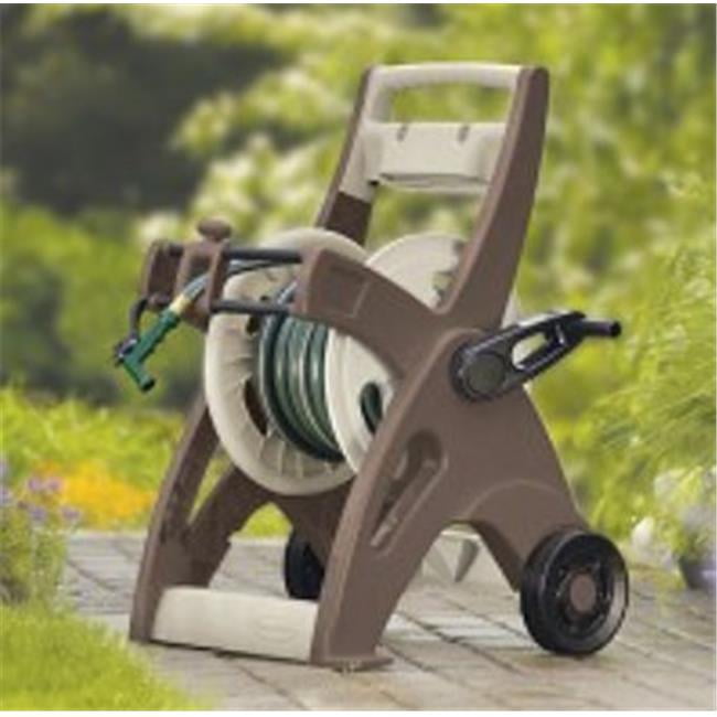 suncast hosemobile 175 ft beige retractable wheeled hose reel cart