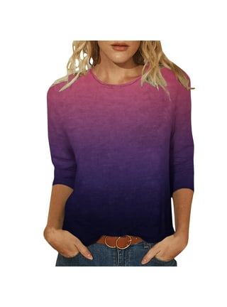 Ombre Purple Long Sleeve Shirts