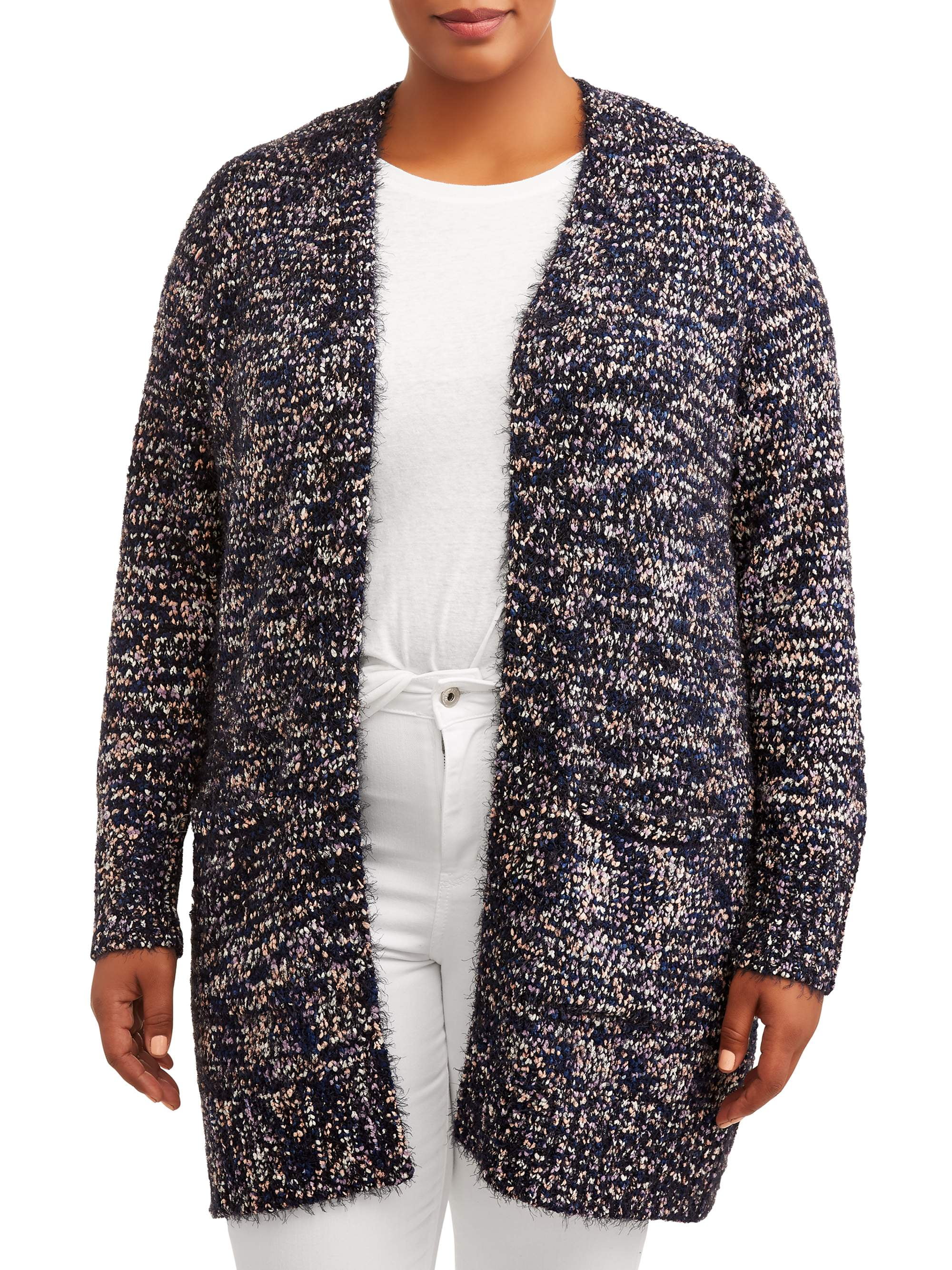 plus size eyelash cardigan