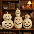 thumbnail image 6 of Light Up Pumpkin Resin Jack O' Lantern with Flameless Candle, Fall Decor, Halloween Decorations, Outdoor Indoor Autumn Decoration for Table Centerpieces Porch Room Front Door Mantel, 6 of 8