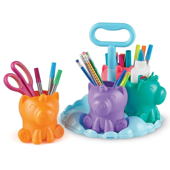Learning Resources Create-a-Space Kiddy Center Unicorns - Art and Craft Organizer for Kids Ages 3  Classroom and Desk Organizer