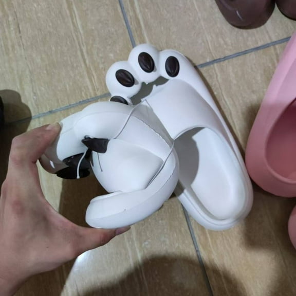 Cute Bear Paw Slippers Summer Outdoor Thick Sole Height Increasing Non-Slip Odorless Soft Comfortable Cushioned Feel Sandals