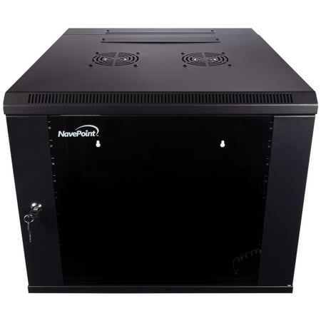 NavePoint 9U Server Cabinet with Hinged Back - 23.6” Deep  9U Server Rack Enclosure with Locking Glass Door  Wall Mount Rack with Removable Side Panels  9U Network Cabinet with 2 Fans  Pre-Assembled price history on PriceWatchPro