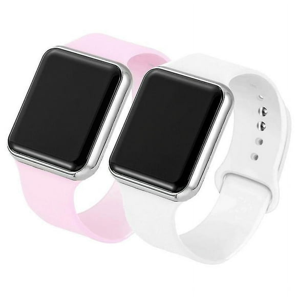 2pcs Digital Watches Couple Sports Watches Men's And Women's Electronic Clocks