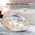 thumbnail image 4 of Yayeee Pillowcase Queen Size Set of 2 Satin Wrinkle Resistant Pillow Case, Colorful Watercolor Seashells, 4 of 7
