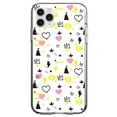 thumbnail image 1 of DistinctInk Clear Shockproof Hybrid Case for iPhone 13 (6.1" Screen) - TPU Bumper, Acrylic Back, Tempered Glass Screen Protector - Girl Power - Crown Hearts Castle Pink Yellow, 1 of 2