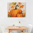 thumbnail image 2 of Wuche Pumpkin Leaves Fall Decorative Wall Art Canvas 20x16 in / 16x12 in Thanksgiving Theme for Living Room Bedroom Home Office Wall Decor 20x16in, 2 of 6