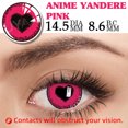 thumbnail image 1 of UYAAI 1 par de lentes de color rosa Accesorios de anime Lentes de contacto de color para ojos Lentes de cosplay Nezuko Lentes de anime Lentes de Halloween, 1 of 5