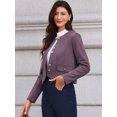 thumbnail image 4 of DARING DIVA Women's Collarless Long Sleeve Outerwear Faux Suede Jacket XL Purple, 4 of 6