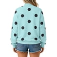 thumbnail image 3 of Womens Polka Dot Sweatshirts Neck Long Sleeve Pullover Tops Oversized Drop Shoulder Loose Fit Soft Cute Graphic Print Y2K Casual Fall Fashion Outfits, 3 of 7