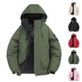 thumbnail image 1 of UVEASISHA Mens Winter Ski Coats Waterproof Hooded Parka Jackets Graphene Lining Thick Warm Snow Coat Full Zip Windproof Insulated Puffer Jacket with Pockets Black M, 1 of 9