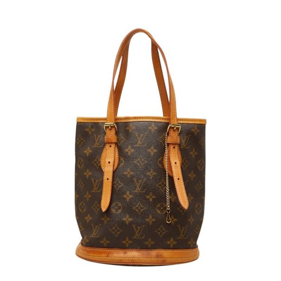 Pre-Owned Louis Vuitton Monogram Bucket PM Handbag Shoulder Bag M42238 Brown Leather Women's...