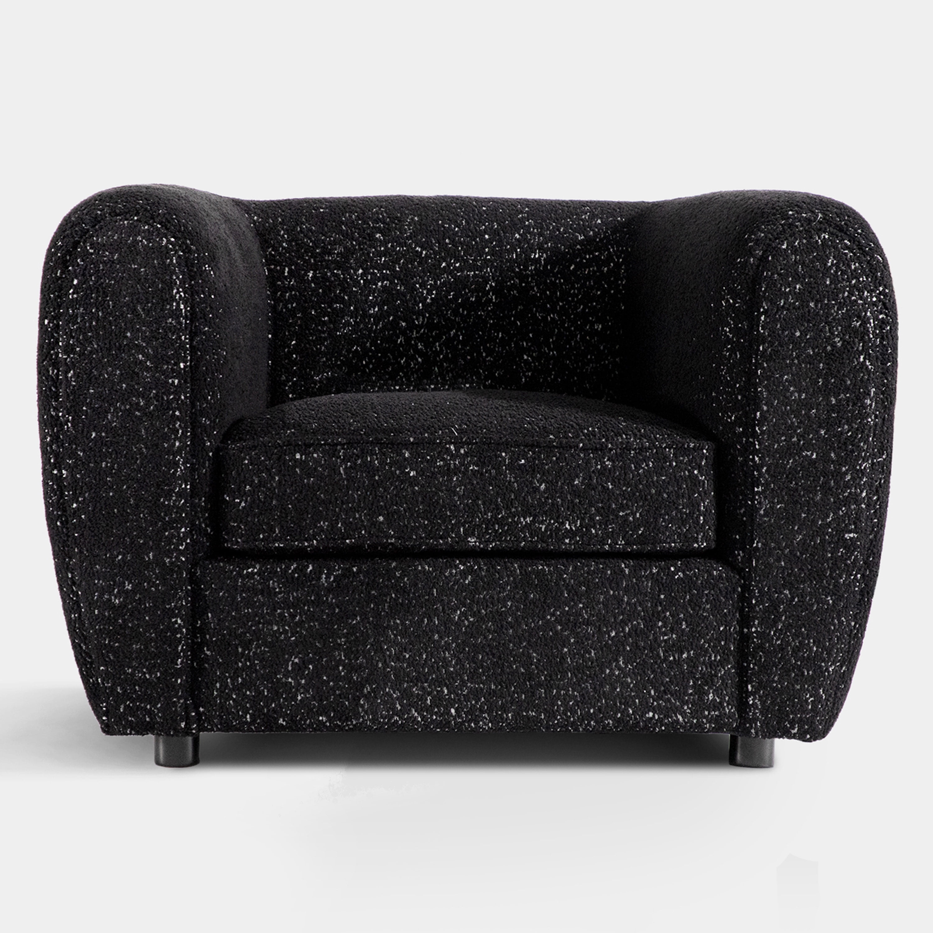 Furniture of America Nallia Tuxedo Indoor Boucle Fabric Armchairs & Accent Chairs, Black