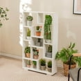 thumbnail image 5 of Costway 47" Tall Bookshelf Modern Geometric Bookcase with Open Shelves Anti-tipping Kits White, 5 of 9