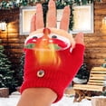 thumbnail image 3 of DEEPCRAFF 1 Pair Red Plush Flip-top Design Gloves for Kids Warm Outdoor Activities, 3 of 8