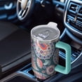 thumbnail image 4 of Paisley 40oz Tumbler with Handle 40 oz Paisley Theme Tumbler with Spill Proof Lid Straw Double Insulated NonSlip Grip Handle Travel Must Haves, 4 of 5