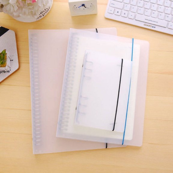 Mobutofu A5 Report Folder Set with Beige Round Binder, Student Document Organizer, School Supplies, Note Covers for School and Office
