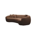 thumbnail image 2 of Miekor Furniture 102" 5-Seater Boucle Sofa Modern Sectional Half Moon Leisure Couch Curved Sofa Teddy Fleece Brown MK6367, 2 of 11