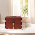 thumbnail image 2 of RUNROTOO Retro Wooden Money Box with Lock for Secure Coin Storage and Jewelry Organization in Brown Color, 2 of 8