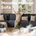 thumbnail image 6 of Liaroo 134.7" U-Shaped Modular Sectional Sofa with Chaise, Cloud Boneless Couch for Living Room, Apartment & Theater Room, No Assembly Required, 6 of 13