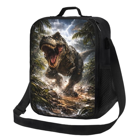 T-Rex Dinosaur Lunch Bag Insulated Thermal Lunch Box with Shoulder Strap & Handle for Women and Men