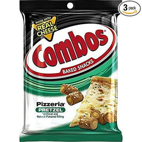COMBOS Pizzeria Pretzel Baked Snacks 6.3-Ounce Bag (Pack of 3)