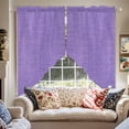 thumbnail image 4 of Swag Curtain Valances Purple Linen Texture Swag Valances for Kitchen Windows Farmhouse Solid Color Short Topper Curtains Valance Tier Pair for Kitchen Bedroom Living Room Bathroom 28"x36", 4 of 8