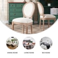 thumbnail image 3 of Tzicr French Dining Chairs Set of 4,Mid Century Upholstered Dining Chairs with Round Backrest Solid Wood Frame, Farmhouse Dining Chairs for Dining Room, Bedroom, Kitchen.(Beige), 3 of 6