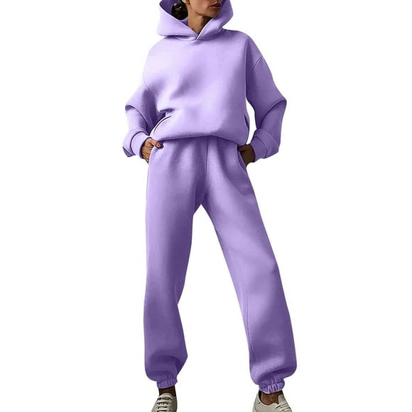 Wijhcboe 2025 Women Solid Solor Casual Woman Jumper Suit Fashion Long Pants With Elegant Jumpsuits for Women Evening Party Thick Long Sleeve Hoodie Sweatpants Outfit Women Suit Sequin Suits for Women