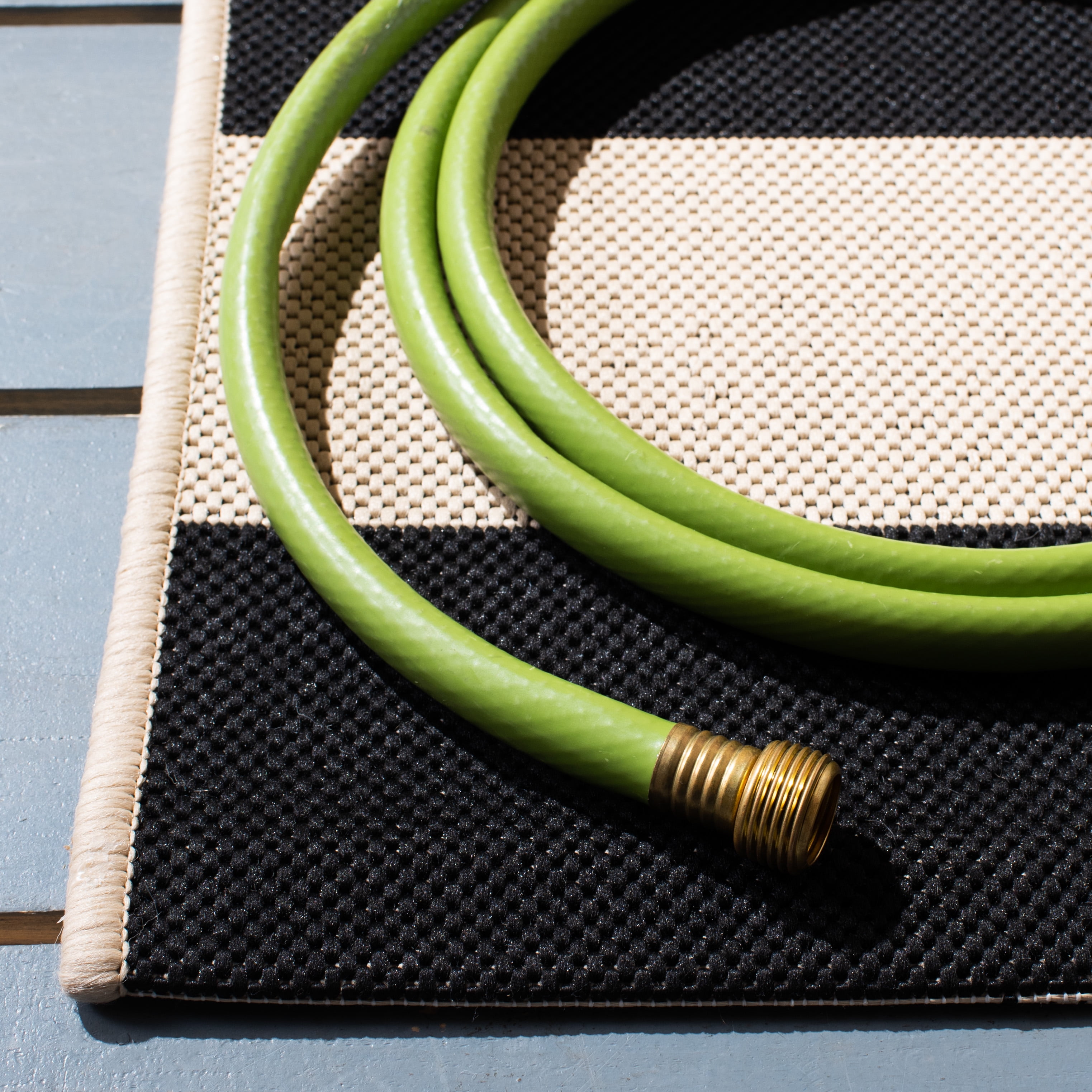 Safavieh Courtyard Ermintrude Striped Indoor/Outdoor Area Rug, Beige/Black, 7'10" x 7'10" Square