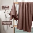 thumbnail image 2 of Toallas de Baño de 2 Piezas, Juego de Toallas de Baño Súper Absorbente y Secado Rápido Baño Toallas de Coral para Baño, Hotel, SPA, Piscina, Deportes (marrón), 2 of 4