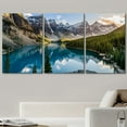 thumbnail image 2 of wall26 - 3 Piece Canvas Wall Art - Landscape View of Moraine Lake and Mountain Range at Sunset in Canadian Rocky Mountains - Modern Home Art Stretched and Framed Ready to Hang - 24"x36"x3 P, 2 of 5