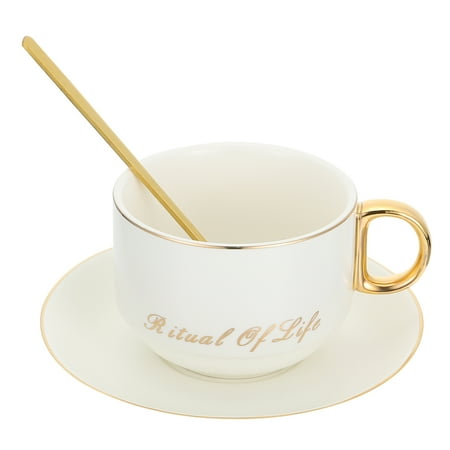 

Delicate Ceramics Cup Unique Coffee Cup Water Cup with Saucer and Spoon (220ml)