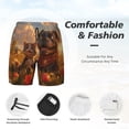 thumbnail image 6 of Picia Cat Dog Friendship pattern Mens Swim Trunks with Compression Liner Stretch Beach Shorts Quick Dry with Zipper Pockets No-Chafing Board Shorts-Small, 6 of 9