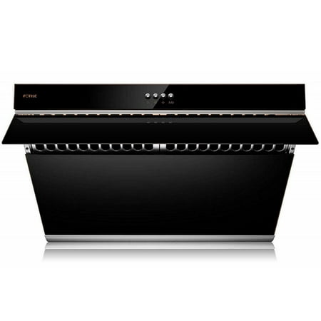FOTILE Slant Vent Series 30  850 CFM Under Cabinet or Wall Mount Range Hood with 2 LED lights and Push Buttons in Onyx Black Tempered Glass