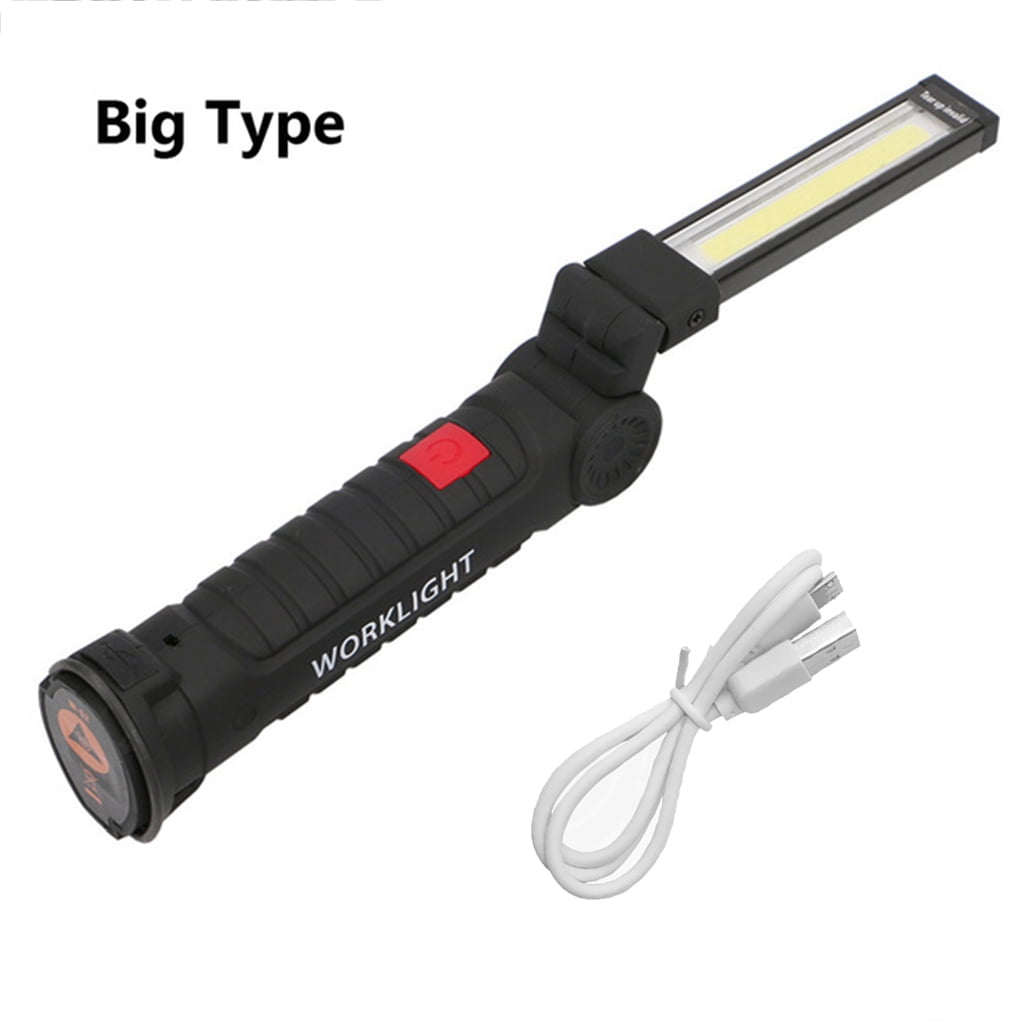 COB LED Work Light Magnetic Folding Hook Hanging Lamp Flashlight Non-slip Torch