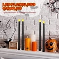 thumbnail image 4 of Rosnek 2Pack Halloween Black Flameless LED Taper Candles Battery Operated Candle Lights Simulation Candle Lights for Halloween, Party, Celebration, Home Decor, 4 of 8