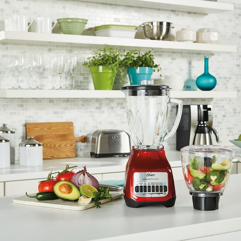 Oster Classic Series Metallic Blender Plus Food Chopper Red
