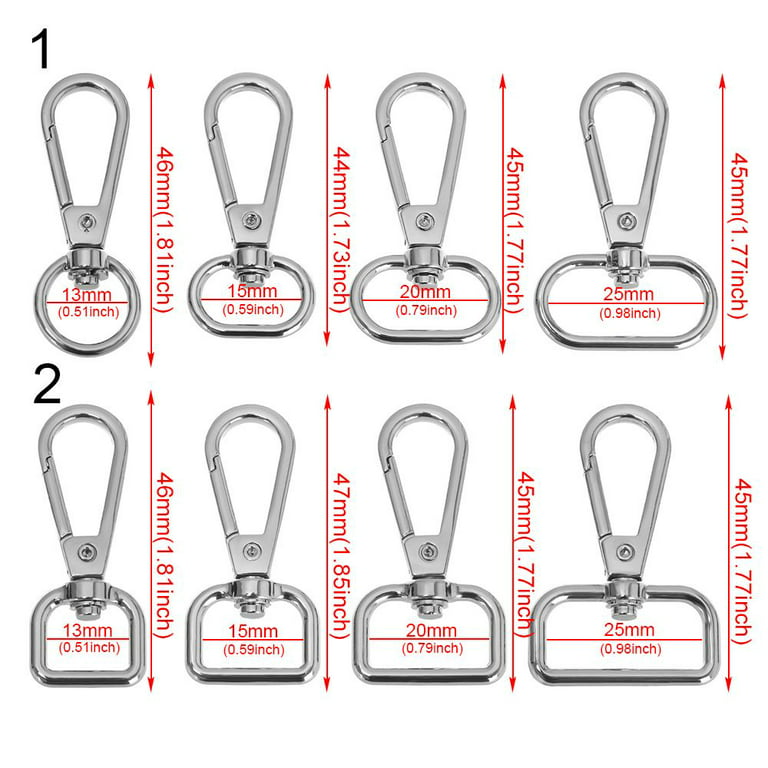5pcs Metal DIY KeyChain Bag Part Accessories Jewelry Making Hook Lobster  Clasp Collar Carabiner Snap Bags Strap Buckles SILVER 2-20MMX5PCS 