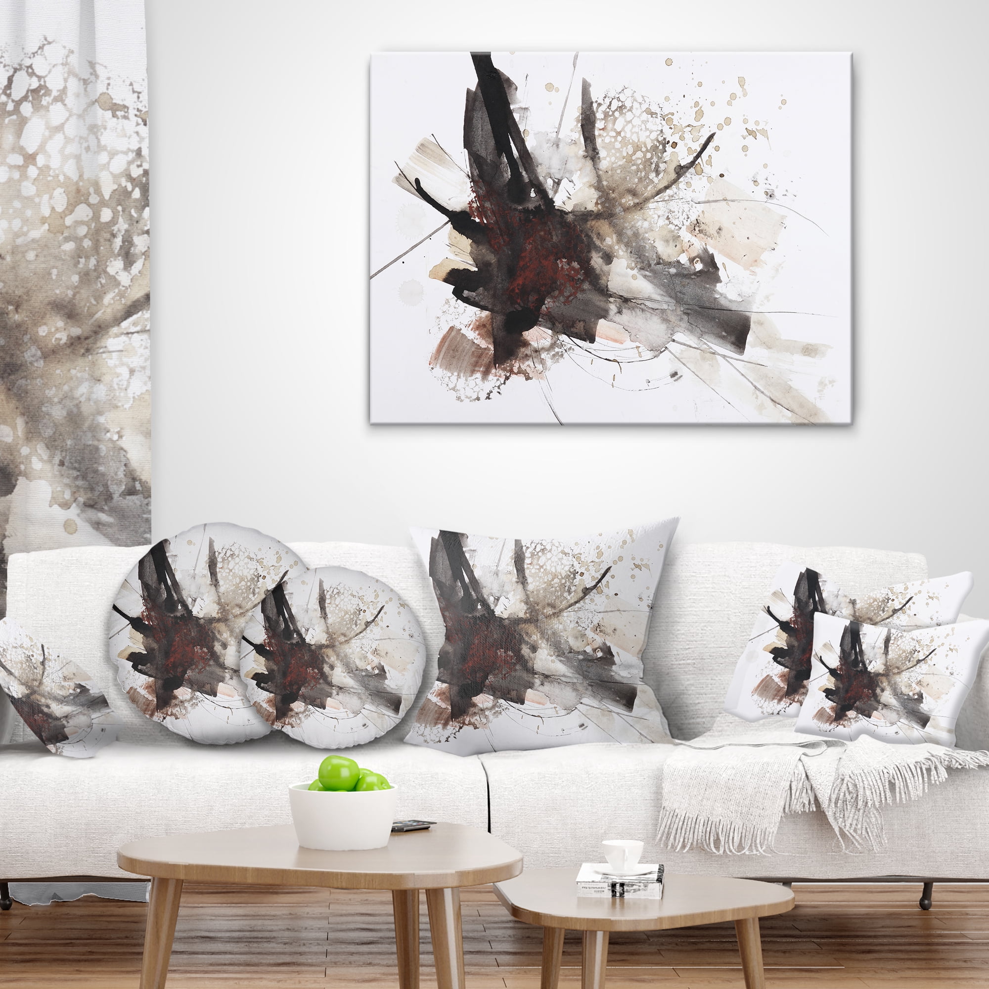 Designart Artistic Splash - Landscape Printed Throw Pillow - 12x20