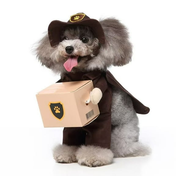 Construction Worker Dog Costume with Cape,Hat and Box Prop, Pet Builder Outfit for Small Dogs and Cats-S