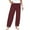 Wine #815, variant on Bovemsi Casual Pants for Women Spring And Summer Elastic Waist Cotton Linen Loose Home with Pockets