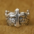 thumbnail image 2 of 925 Sterling Silver Flying Cross Wing Charms Ring TA450 Large Model US Size 11.5, 2 of 16