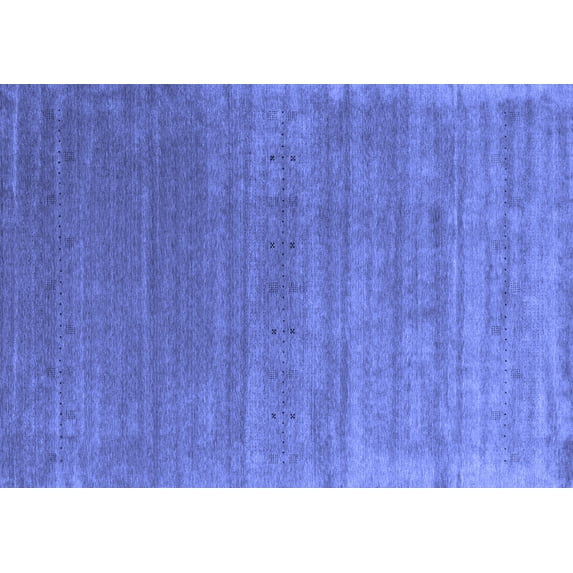 Ahgly Company Machine Washable Indoor Rectangle Abstract Blue Contemporary Area Rugs, 4' x 6'