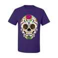 thumbnail image 2 of Wild Bobby Day Of The Dead Sugar Skull Pop Culture Men Graphic Tee, Purple, XX-Large, 2 of 5
