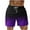 Purple, variant on Men's Gradient Beach Shorts Summer Lightweight Straight Shorts Elastic Waist Shorts
