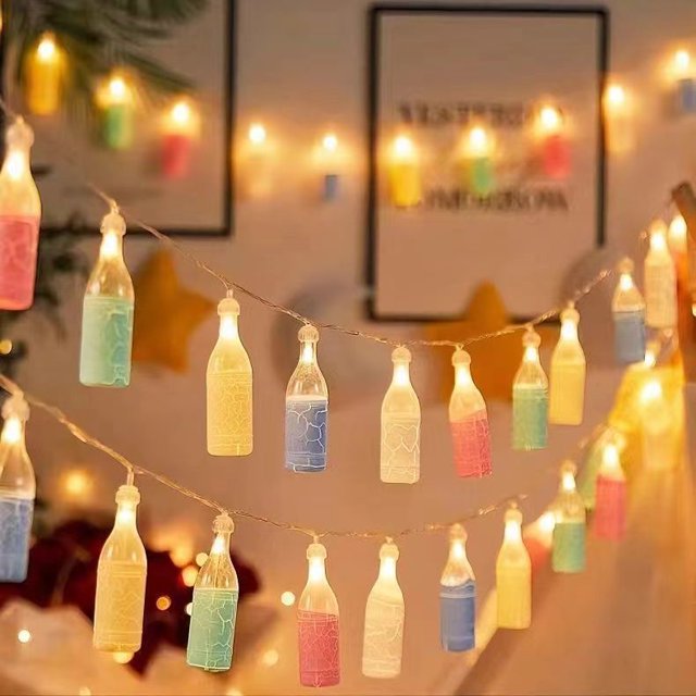 Cross-border new LED crack wine bottle lamp festival room dormitory indoor and outdoor decorative atmosphere lamp