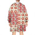 thumbnail image 2 of Wearable Oversized Blanket,Pioneer Flower Floral Print Pattern Wearable Blanket Hoodie for Adults,Cozy Hooded Blankets with Super Pockets,Super Warm Fuzzy Pullover for Women & Men, 2 of 6