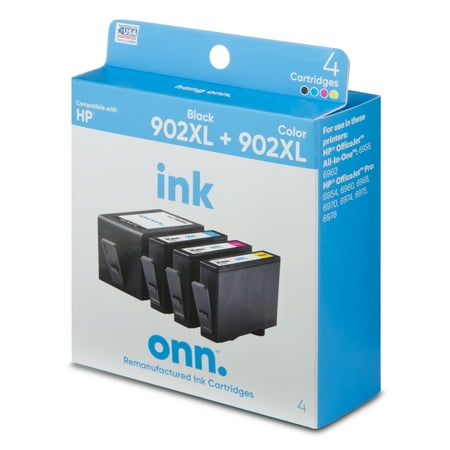 Walmart Grocery Onn Remanufactured Ink Cartridges Hp 902xl Black 902xl Color